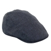 Cavani Martez Hat - Mens Grandad Hat Navy Blue Flat Cap Herringbone Vintage Retro Del Boy Classic Gatsby Peaky Blinders