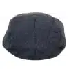 Cavani Martez Hat - Mens Grandad Hat Navy Blue Flat Cap Herringbone Vintage Retro Del Boy Classic Gatsby Peaky Blinders