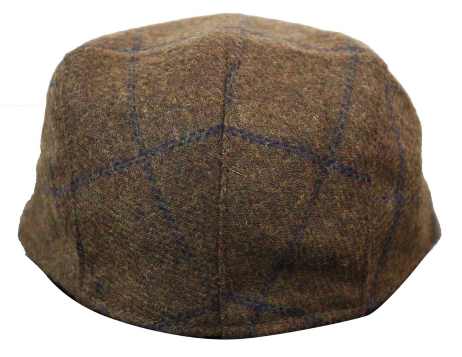 59 cm Large- One size fits all £7.49 Light Brown Check Mens wool mix Flat Cap 