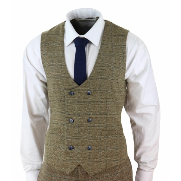 Cavani Ascari - Men's 3 Piece Oak Brown Tweed Check Suit