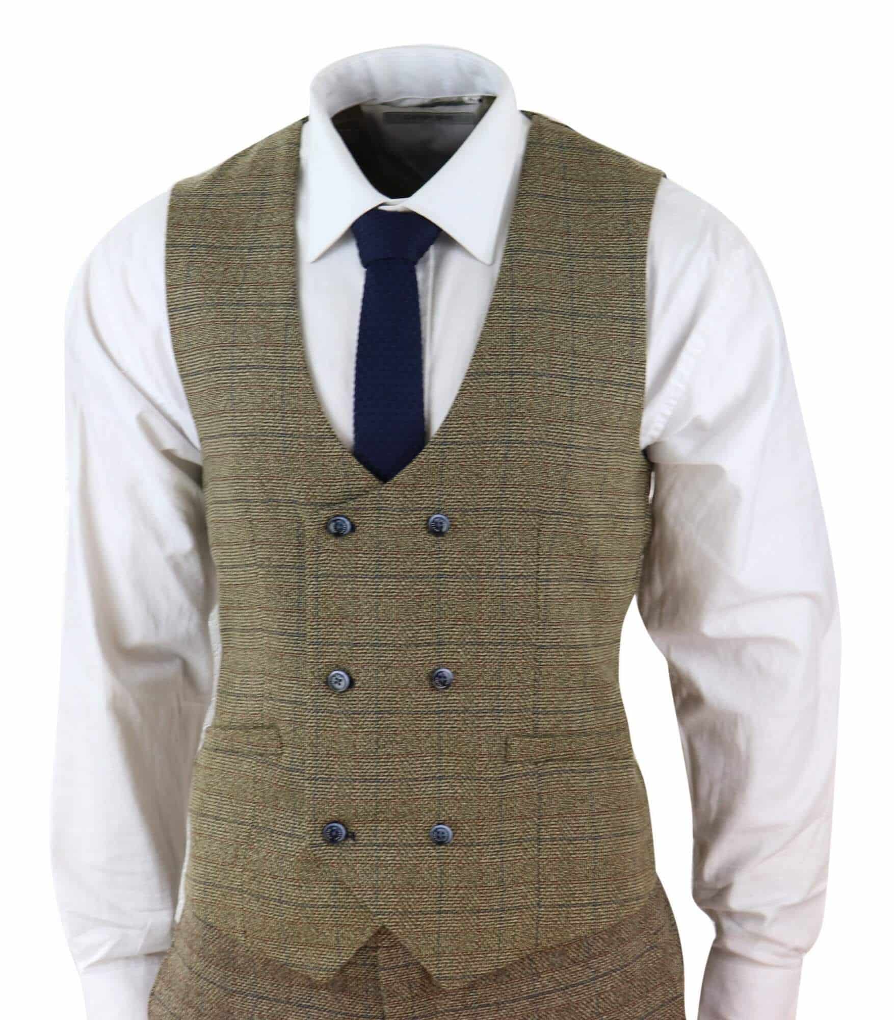 Cavani Ascari - Men's 3 Piece Oak Brown Tweed Check Suit: Buy Online ...