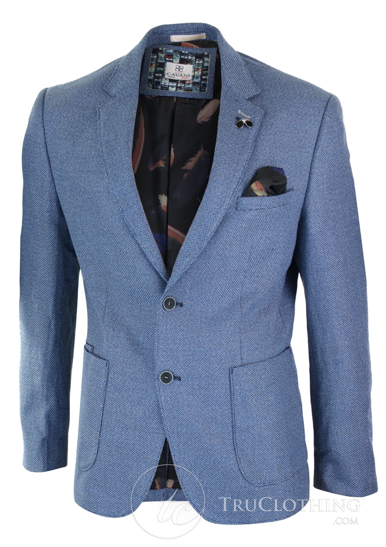 Cavani Cargan Mens Smart Casual Blue Blazer Tailored Fit Formal | Happy ...