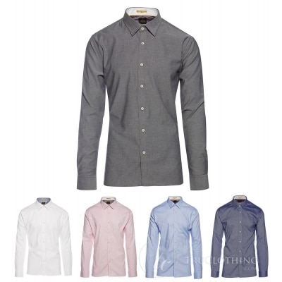 Cavani CV-65 - Men's Cotton Stretch Smart Shirt - Black/Blue/Navy/Pink/White