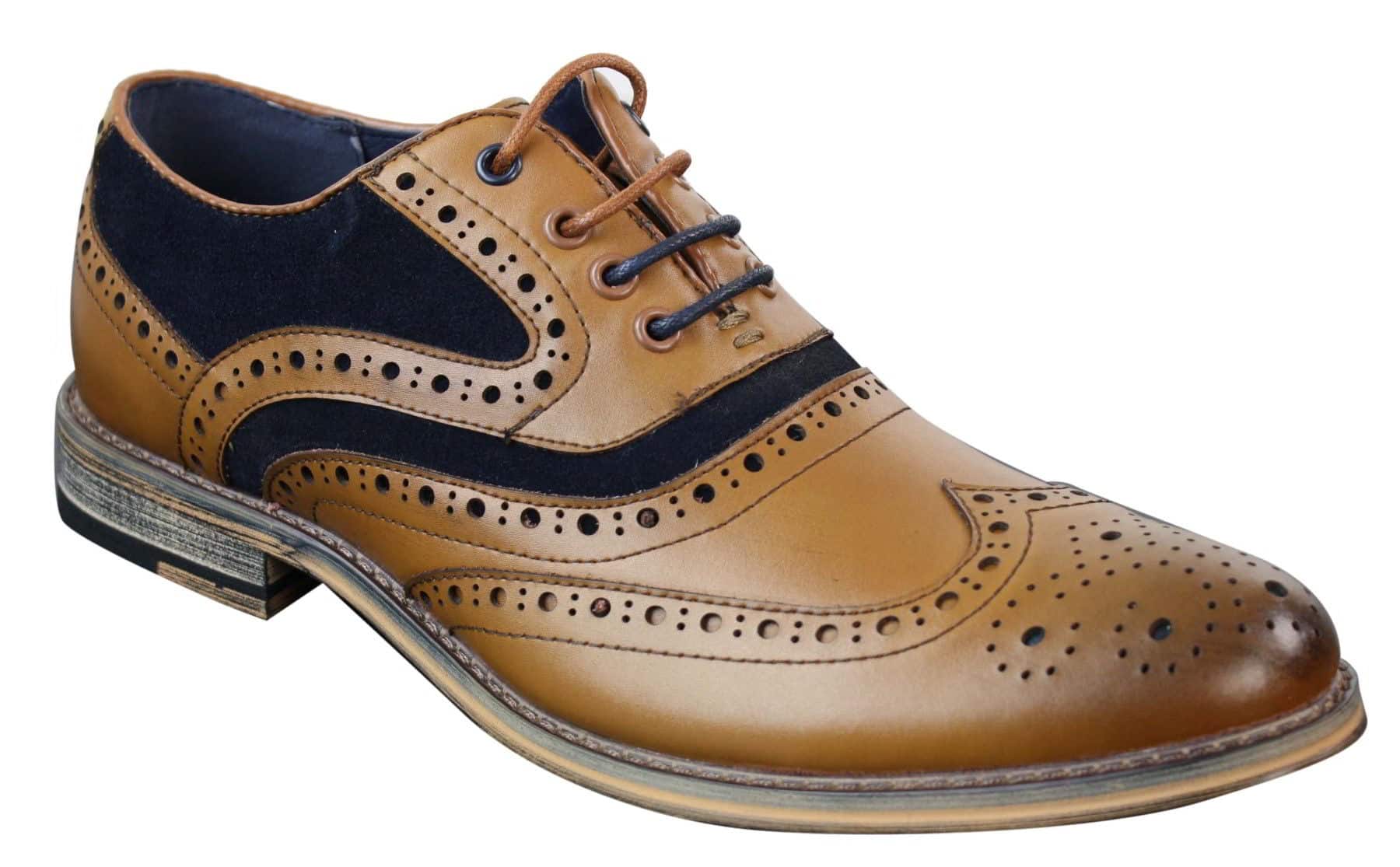 Mens Real Leather & Suede Laced Gatsby Brouges Smart Casual Designer ...
