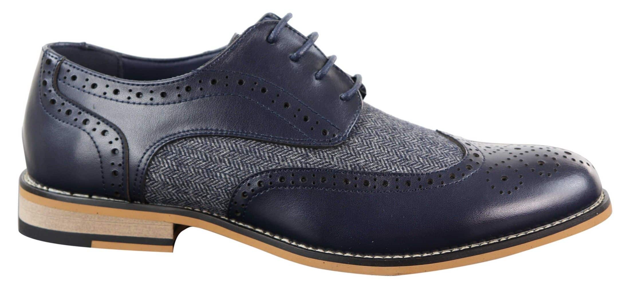 Cavani Horatio - Men's Tweed & Leather Oxford Shoes | Happy Gentleman