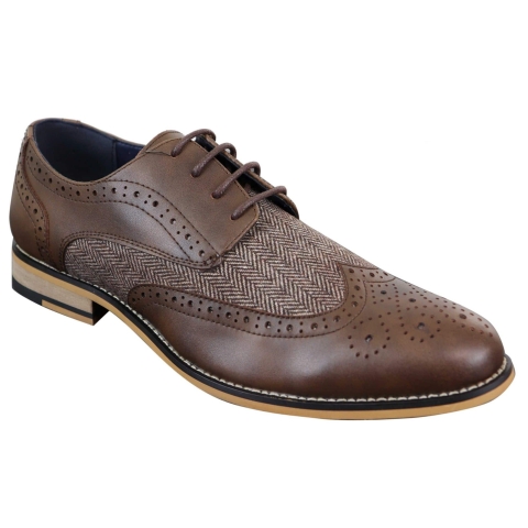 Cavani Horatio - Men's Tweed & Leather Oxford Shoes: Buy Online - Happy ...