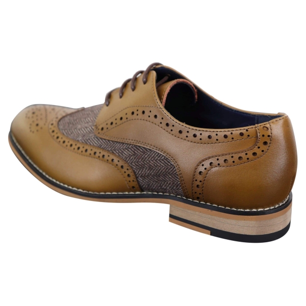 Cavani Horatio - Men's Tweed & Leather Oxford Shoes