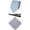 Cavani Satin Tie - Mens Matching Satin Silk Tie Hanky Hankerchief & Tie Clip Polka Dot Wedding Prom Office