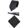 Cavani Satin Tie - Mens Matching Satin Silk Tie Hanky Hankerchief & Tie Clip Polka Dot Wedding Prom Office