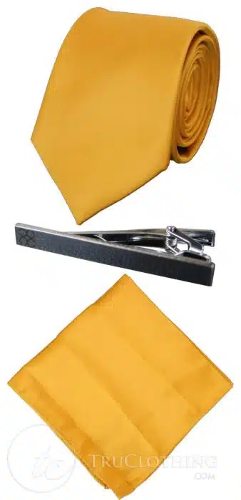 Cavani Satin Tie - Mens Matching Satin Silk Tie Hanky Hankerchief & Tie Clip Polka Dot Wedding Prom Office