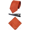 Cavani Satin Tie - Mens Matching Satin Silk Tie Hanky Hankerchief & Tie Clip Polka Dot Wedding Prom Office