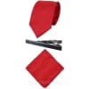 Cavani Satin Tie - Mens Matching Satin Silk Tie Hanky Hankerchief & Tie Clip Polka Dot Wedding Prom Office