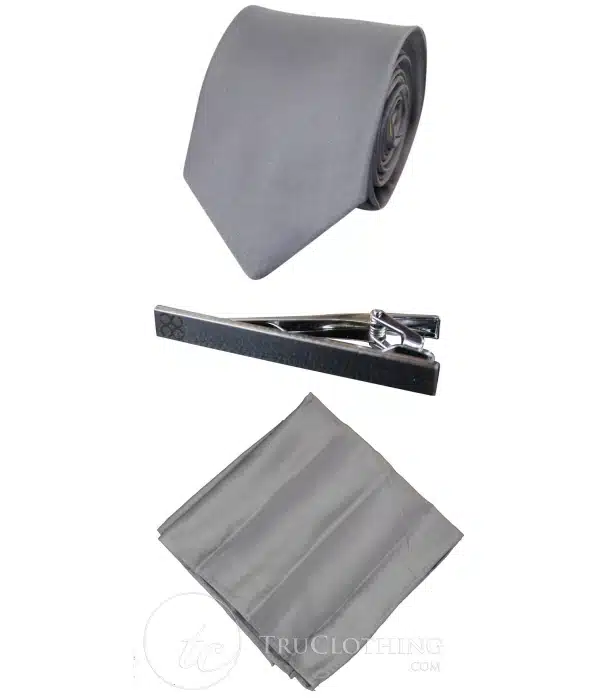 Cavani Satin Tie - Mens Matching Satin Silk Tie Hanky Hankerchief & Tie Clip Polka Dot Wedding Prom Office