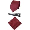 Cavani Satin Tie - Mens Matching Satin Silk Tie Hanky Hankerchief & Tie Clip Polka Dot Wedding Prom Office