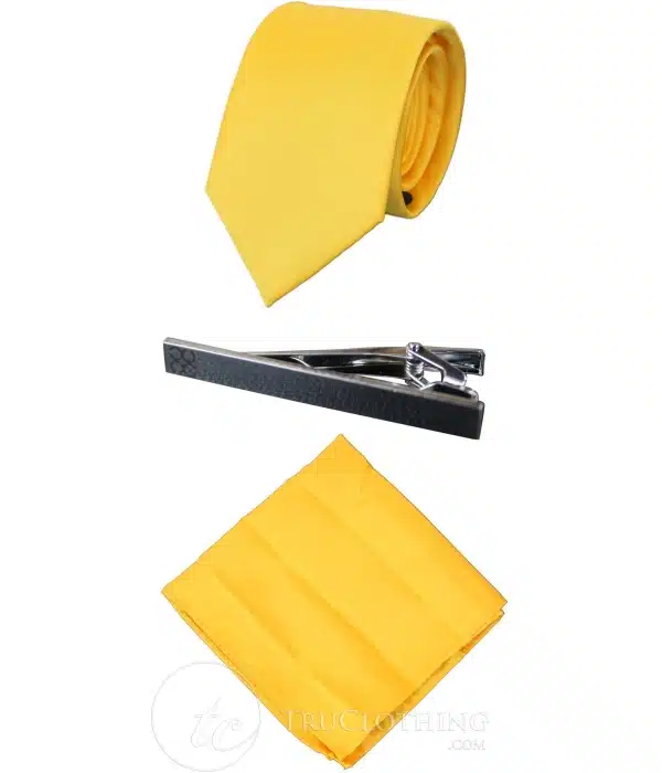 Cavani Satin Tie - Mens Matching Satin Silk Tie Hanky Hankerchief & Tie Clip Polka Dot Wedding Prom Office