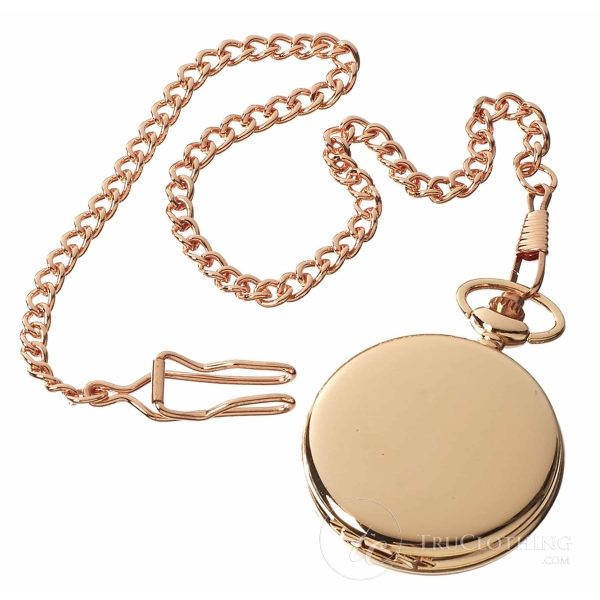 Classic 1920's Vintage Peaky Blinders Pocket Watch with Chain-Rose Gold