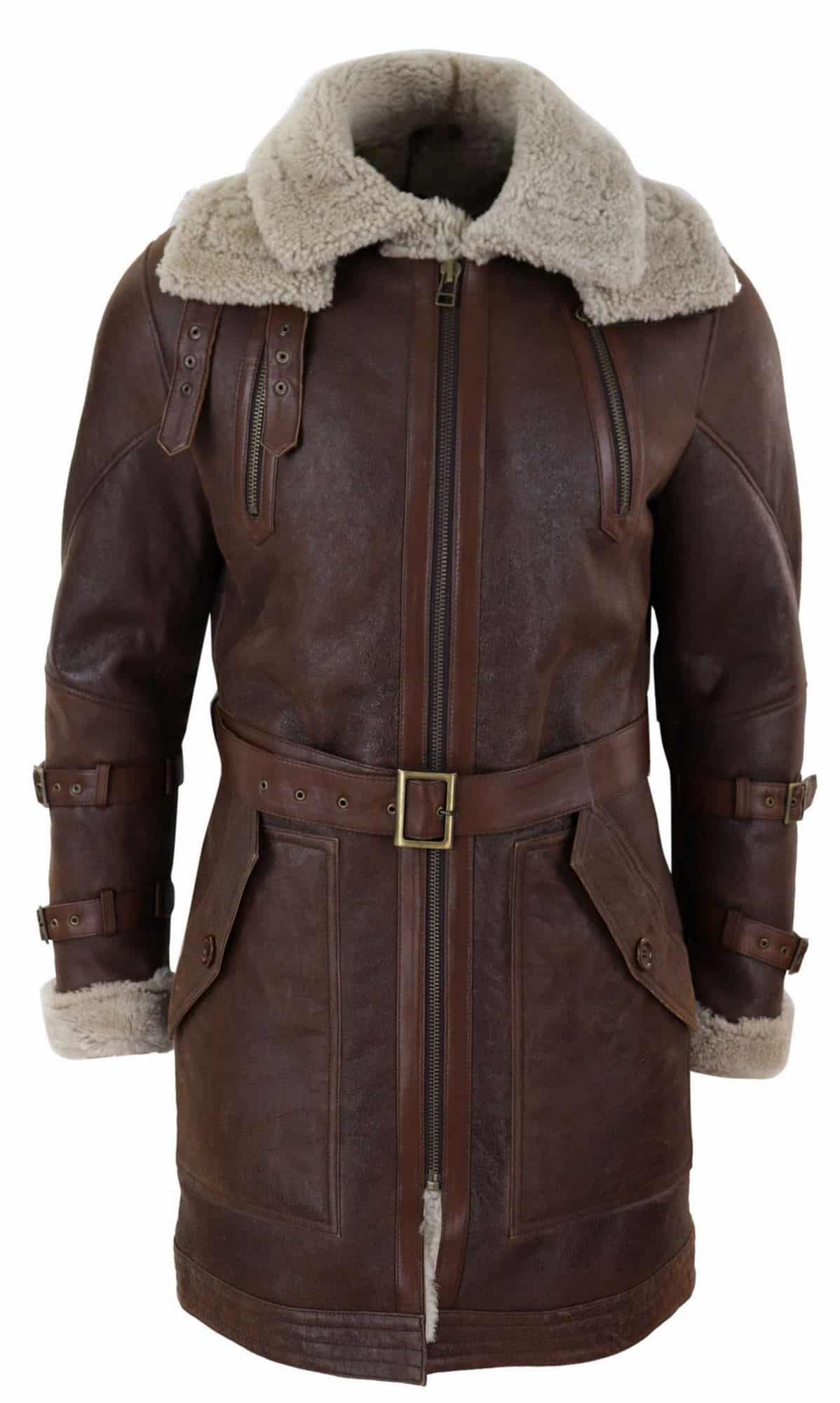 Mens 3/4 Shearling Sheepskin Long Jacket: Buy Online - Happy Gentleman