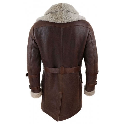 Mens 3/4 Shearling Sheepskin Long Jacket: Buy Online - Happy Gentleman