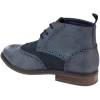 Mens Leather & Tweed Laced Ankle Boots