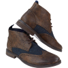 Mens Leather & Tweed Laced Ankle Boots