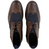 Mens Leather & Tweed Laced Ankle Boots