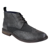 Mens Leather & Tweed Laced Ankle Boots
