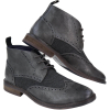 Mens Leather & Tweed Laced Ankle Boots