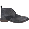 Mens Leather & Tweed Laced Ankle Boots