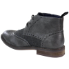 Mens Leather & Tweed Laced Ankle Boots