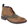 Mens Leather & Tweed Laced Ankle Boots