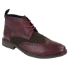 Mens Leather & Tweed Laced Ankle Boots
