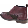 Mens Leather & Tweed Laced Ankle Boots
