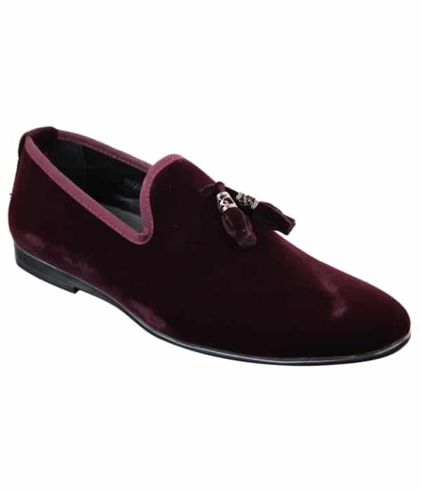 Elong dd0019 - Mens Velvet Slip On Suede Tassle Driving Shoes Loafers Smart Casual Wine Navy