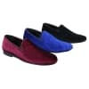 Elong DD0083 - Mens Velvet Slip On Paisley Driving Shoes Loafers Smart Casual Wine Navy Black