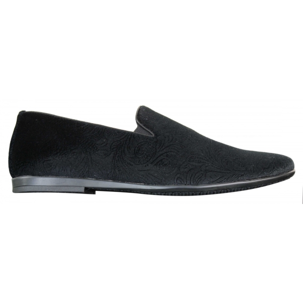 Elong DD0083 - Mens Velvet Slip On Paisley Driving Shoes Loafers Smart Casual Wine Navy Black