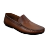 Mens Real Leather Designer Slip On Loafers Smart Casual Shoes Vintage Retro