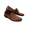 Mens Real Leather Designer Slip On Loafers Smart Casual Shoes Vintage Retro