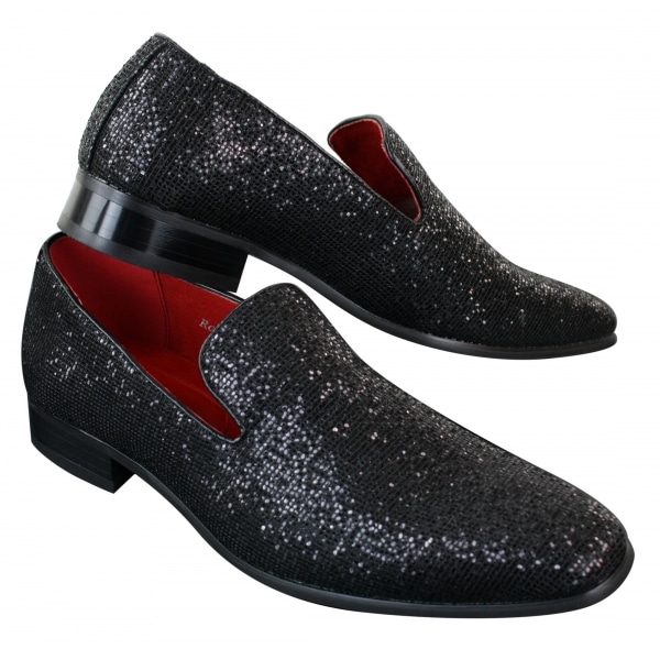 Rossellini Eastend Mens Shiny Slip On Glitter Shoes Party Smart Patent Leather