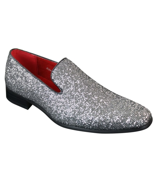 Rossellini Eastend Mens Shiny Slip On Glitter Shoes Party Smart Patent Leather