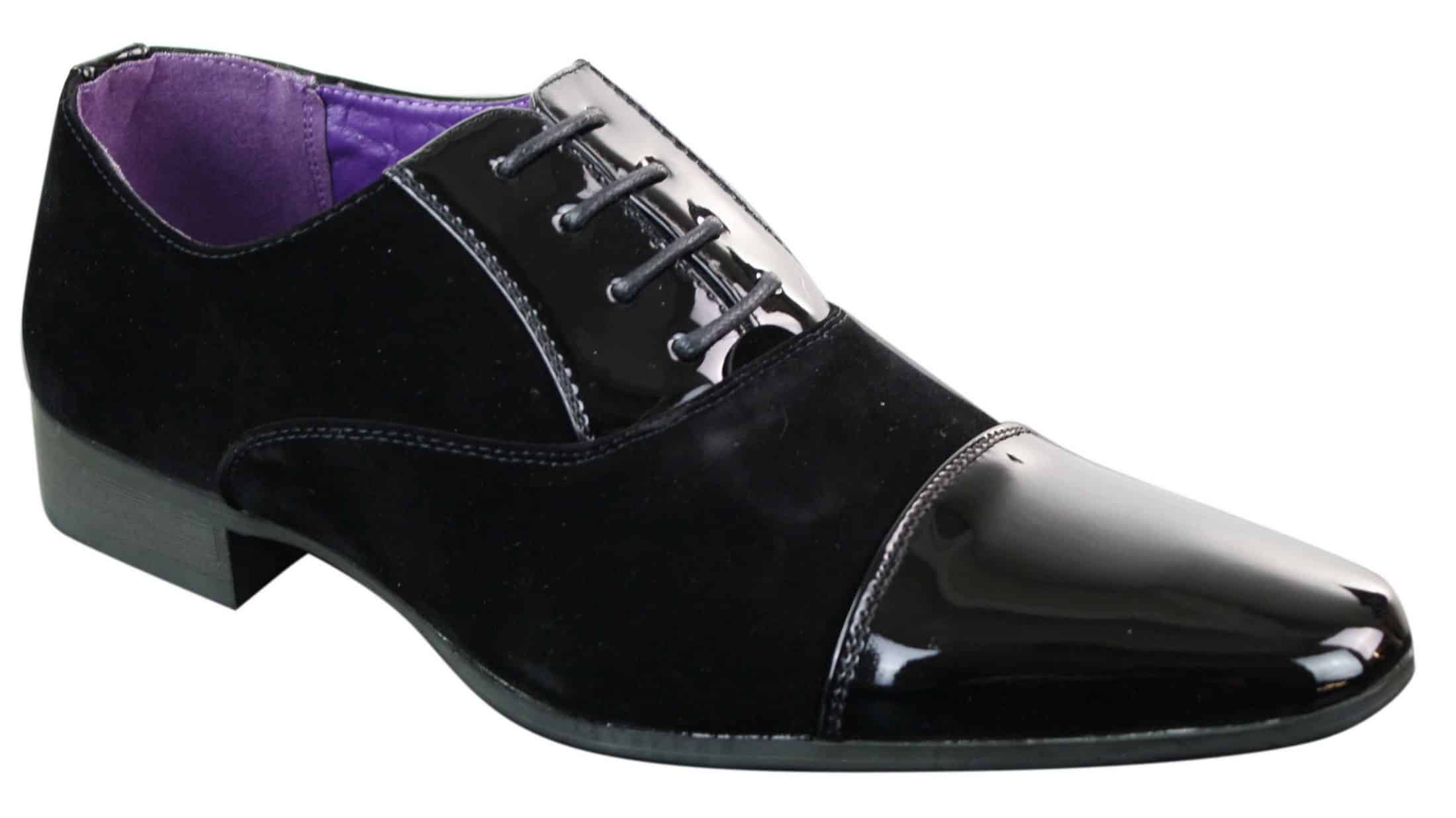 EL0136 - Mens Patent Laced Shiny Suede Leather Shoes: Buy Online ...