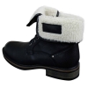 Mens Black Brown Military Ankle Leather Fleece Fur Lined Casual Army Combat Boots