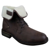 Mens Black Brown Military Ankle Leather Fleece Fur Lined Casual Army Combat Boots