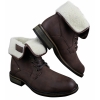 Mens Black Brown Military Ankle Leather Fleece Fur Lined Casual Army Combat Boots