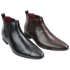 Mens Black Brown Leather Ankle Boots Italian Smart Chesea Dealer Laced