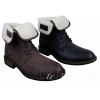 Mens Black Brown Military Ankle Leather Fleece Fur Lined Casual Army Combat Boots