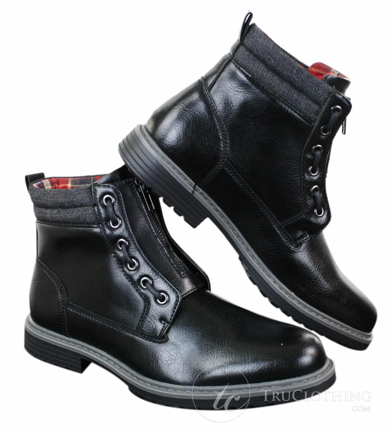 Elong EL0653 - Mens Zip Laced Casual Punk Rock Goth Emo Ankle Boots ...
