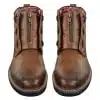 Elong EL0653 - Mens Zip Laced Casual Punk Rock Goth Emo Ankle Boots Brown Black Leather