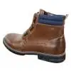Elong EL0653 - Mens Zip Laced Casual Punk Rock Goth Emo Ankle Boots Brown Black Leather