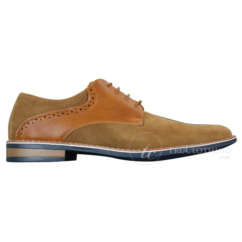 Elong K23 Mens Suede Leather Laced Shoes Smart Casual Tan Brown Pu Comfort Fit Round Toe Buy 3995