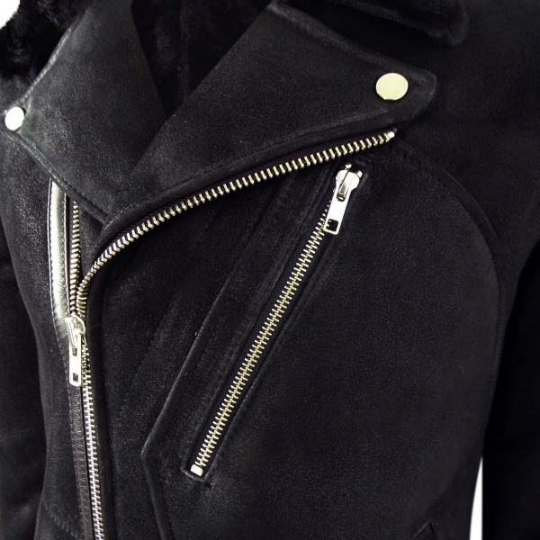 Men's Black Sheepskin Brando Biker Jacket